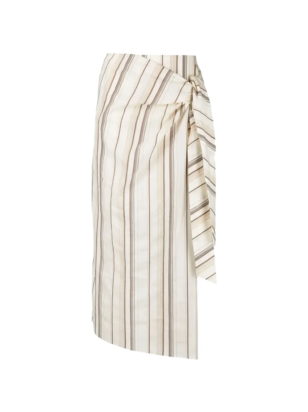 Brunello Cucinelli striped wrap midi skirt - Toni neutri