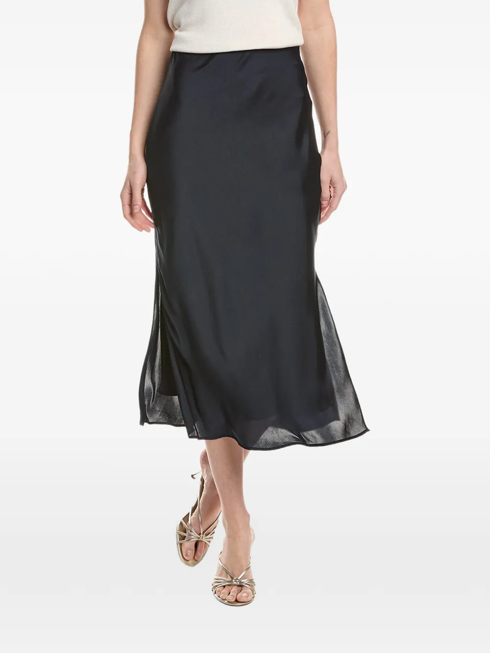 Brunello Cucinelli side-slits midi skirt - Blau