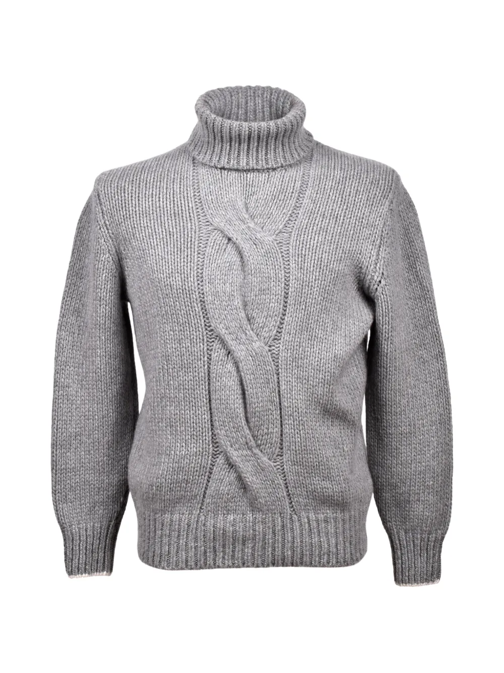 Brunello Cucinelli cable-knit turtleneck sweater - Grigio