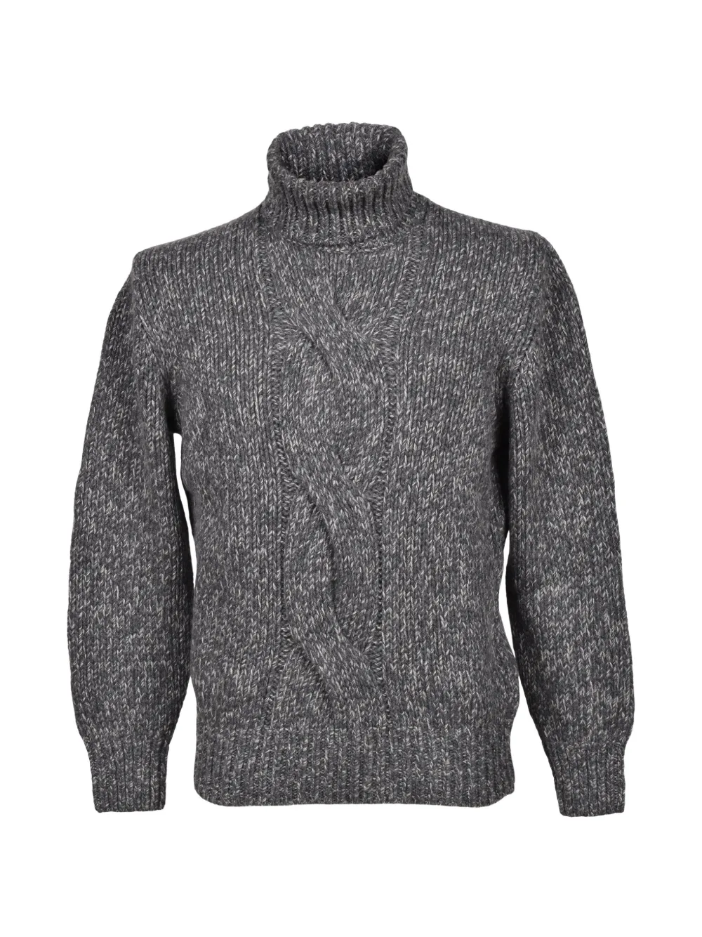 Brunello Cucinelli cable-knit roll-neck sweater - Grau