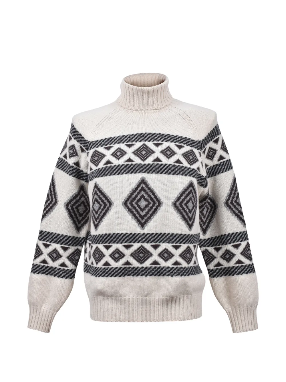 Brunello Cucinelli patterned turtleneck sweater - Toni neutri