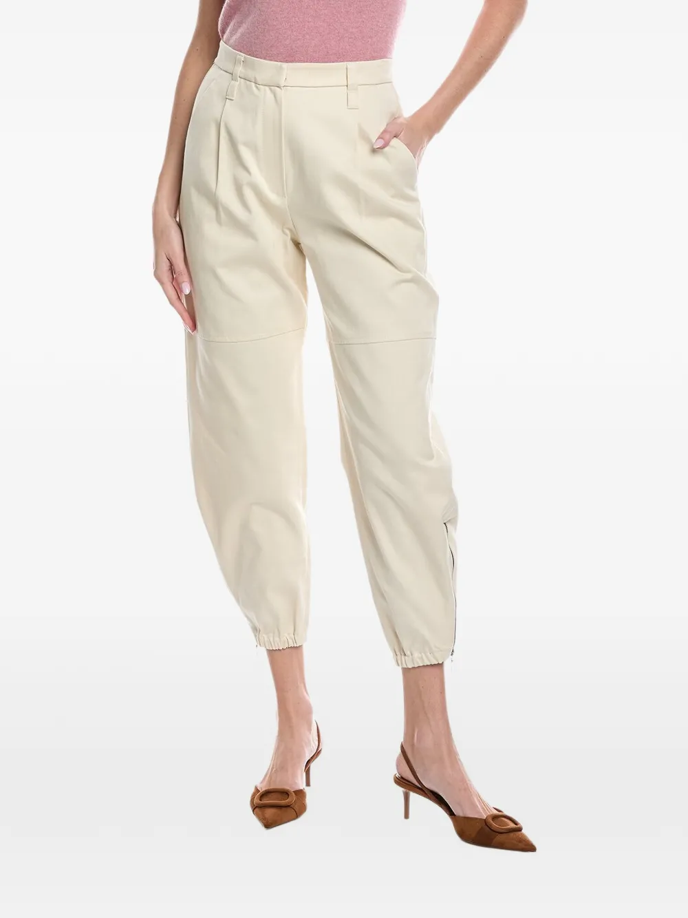 Brunello Cucinelli belt-loops trousers - Toni neutri
