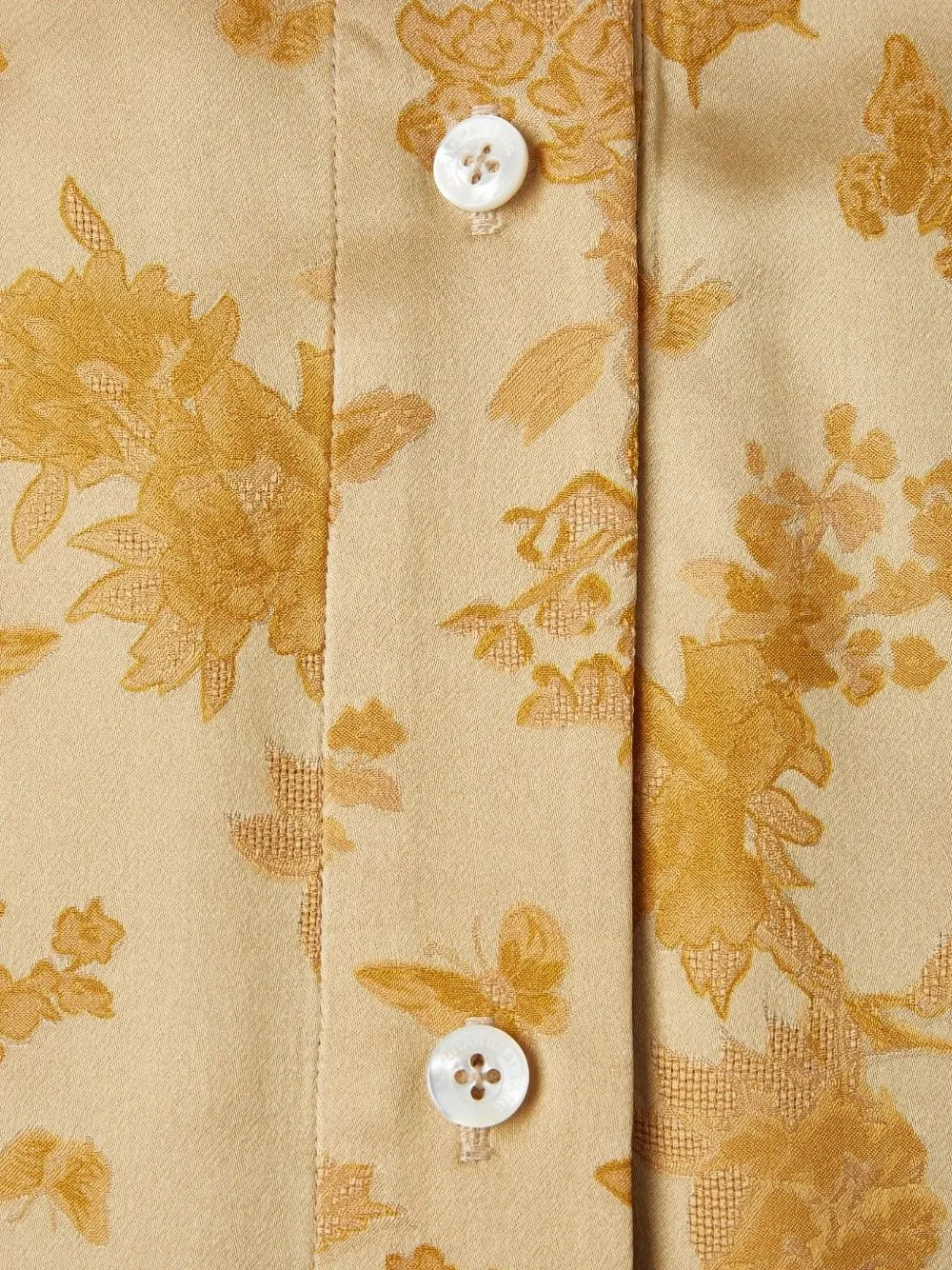 Shanghai Tang zijden jas met jacquard Beige