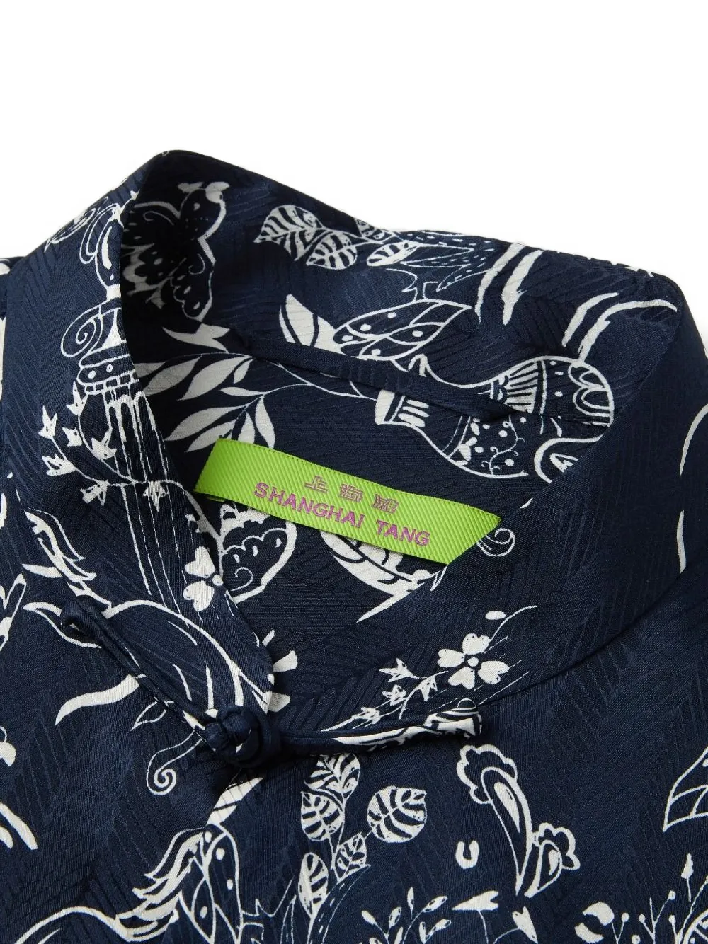 Shanghai Tang overhemd met grafische print jacquard Blauw