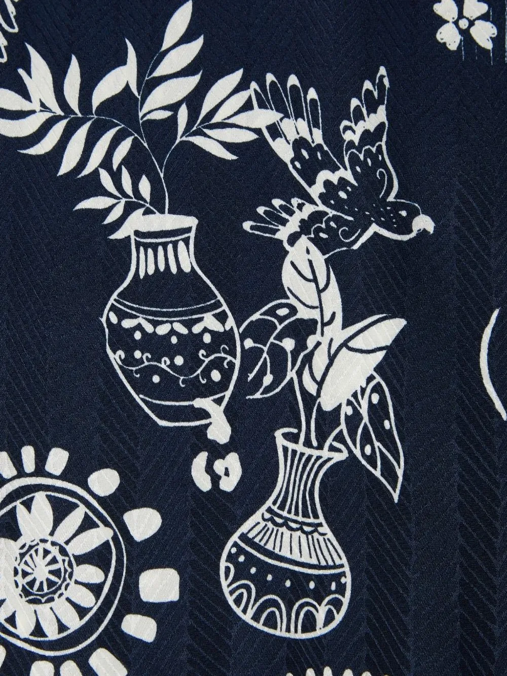 Shanghai Tang overhemd met grafische print jacquard Blauw