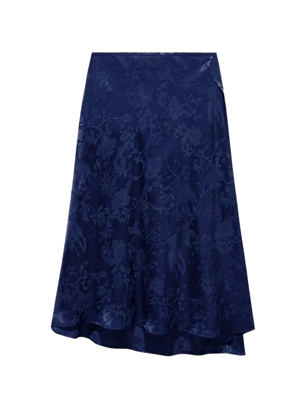 Shanghai Tang Tang jacquard floral-motif midi skirt - Blau