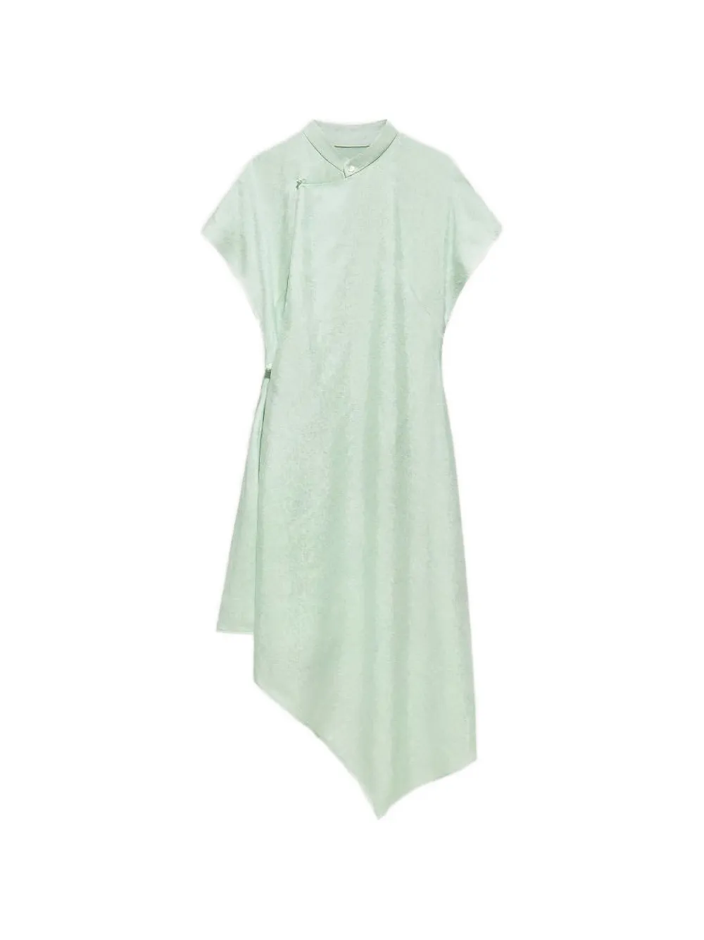 Shanghai Tang Tang jacquard asymmetric dress - Green