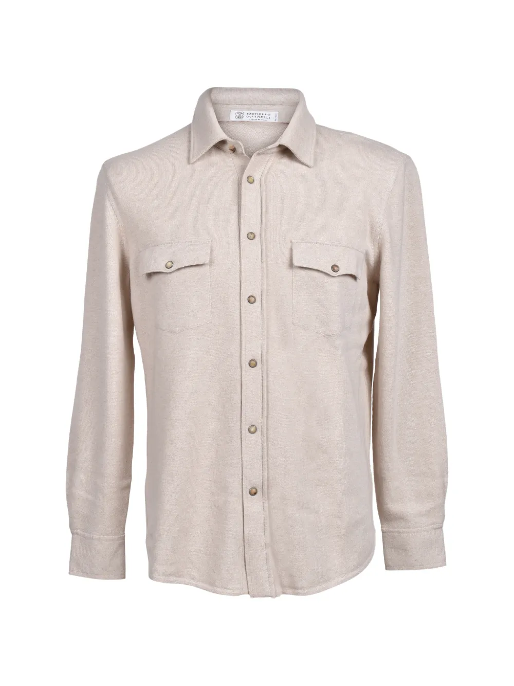 Brunello Cucinelli knitted shirt jacket - Nude