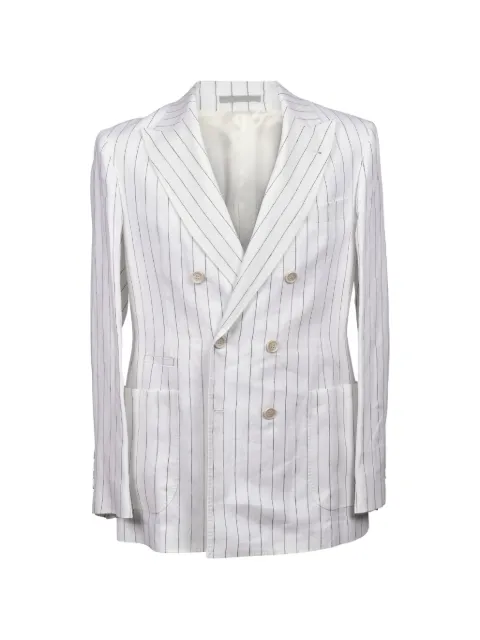 Brunello Cucinelli pinstripe-pattern double-breasted blazer