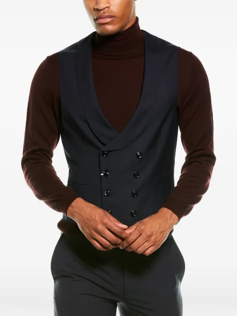 Brunello Cucinelli double-breasted shawl-lapel wool waistcoat