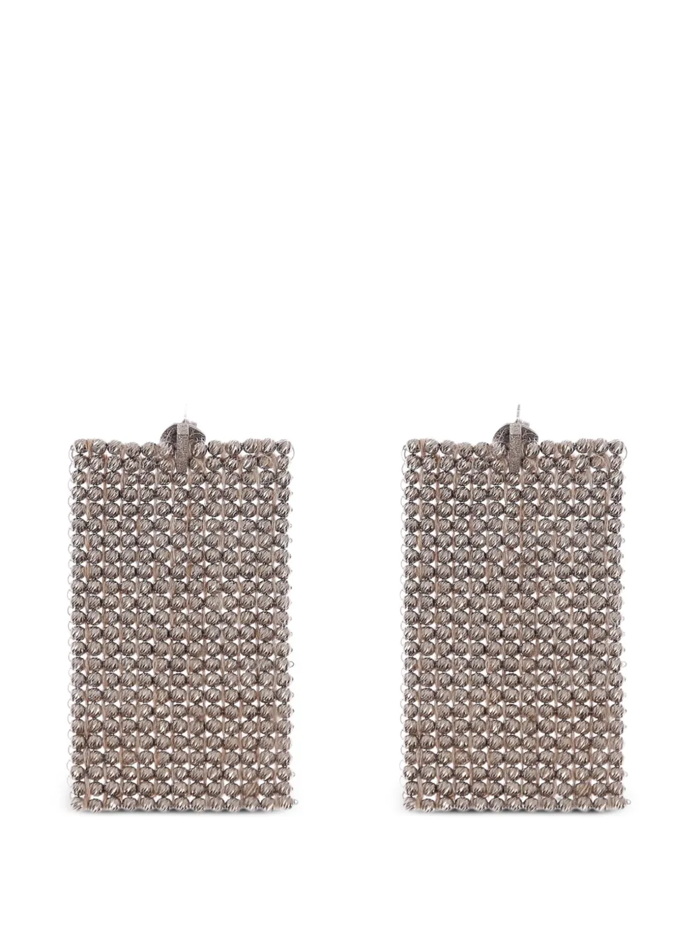 Brunello Cucinelli rectangular monili mesh earrings | Silver | Image 1