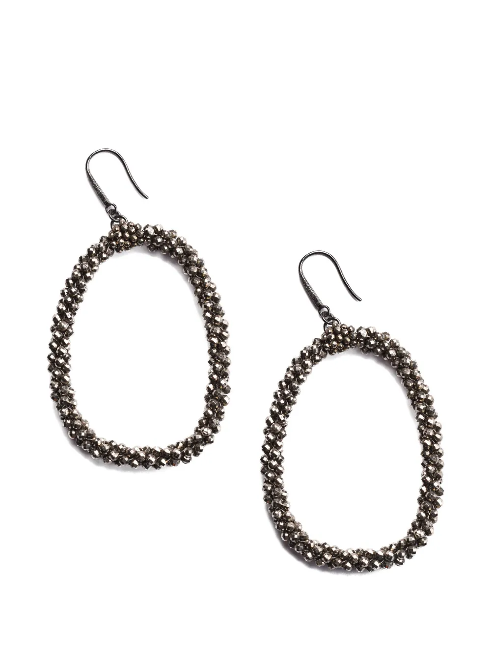 Brunello Cucinelli Pyrite hoop earrings - Argento