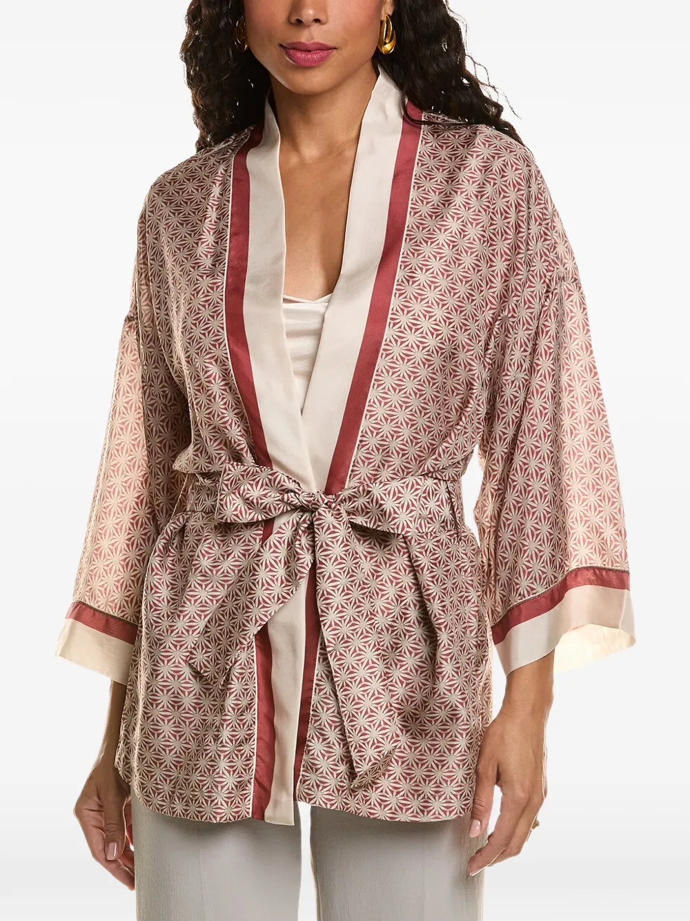 Brunello Cucinelli patterned kimono-style blouse - Rosso