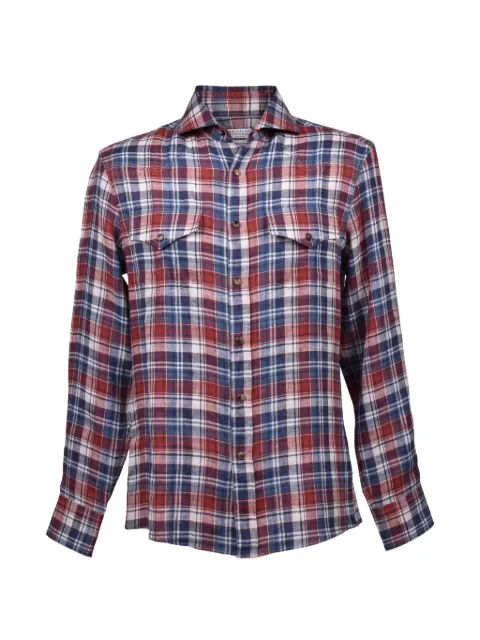Brunello Cucinelli plaid linen shirt