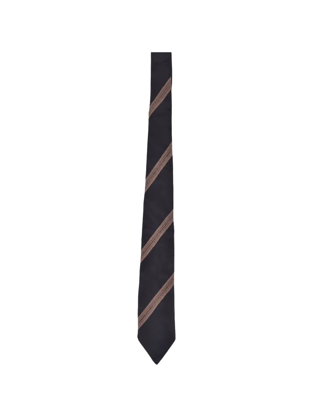 Brunello Cucinelli Monili-chain striped tie - Schwarz