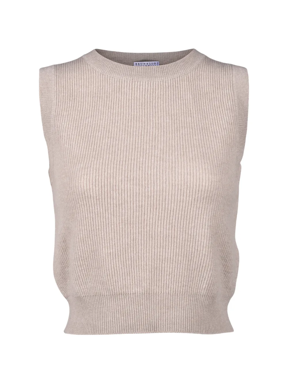Brunello Cucinelli ribbed-knit sleeveless top - Toni neutri
