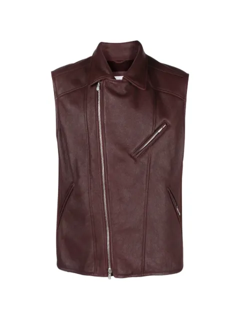 Brunello Cucinelli zip-up leather biker vest