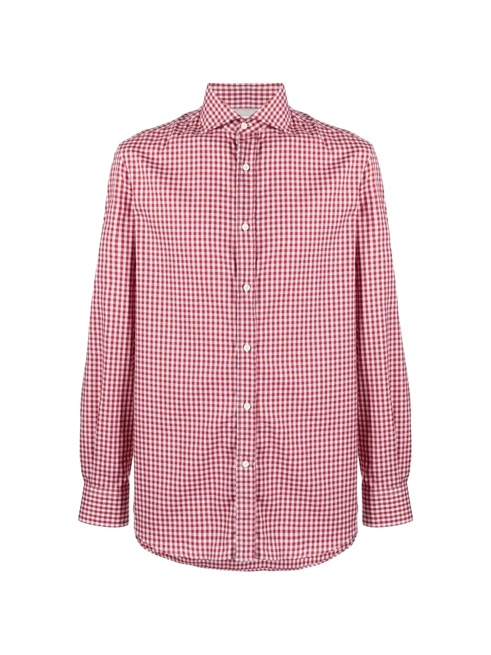 Brunello Cucinelli gingham-check button-down shirt - Rot