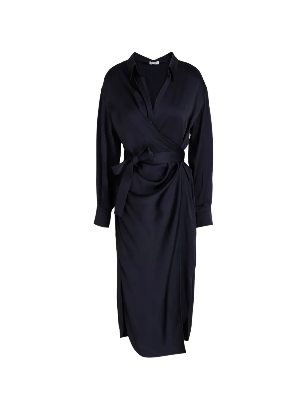 Brunello Cucinelli wrap-design midi dress - Blau