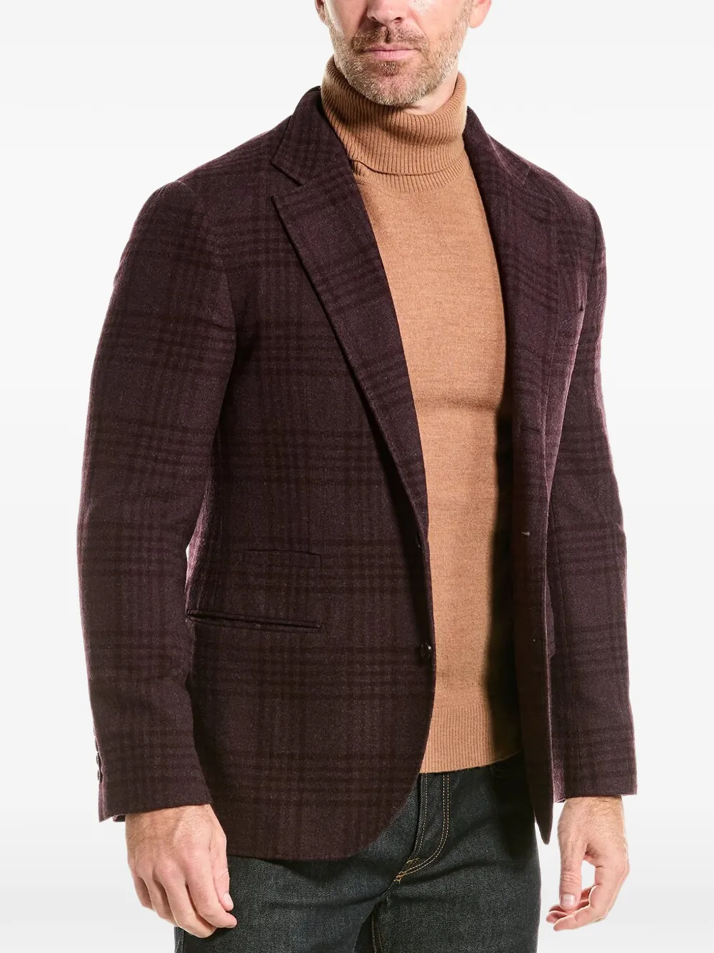 Brunello Cucinelli plaid-check blazer - Viola