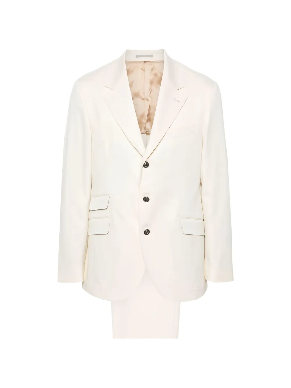 Brunello Cucinelli notch-lapel tailored suit - Toni neutri