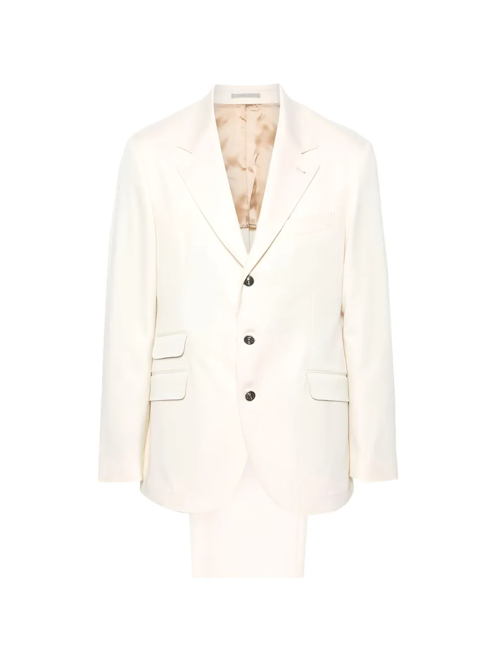 Brunello Cucinelli notch-lapel tailored suit - Toni neutri