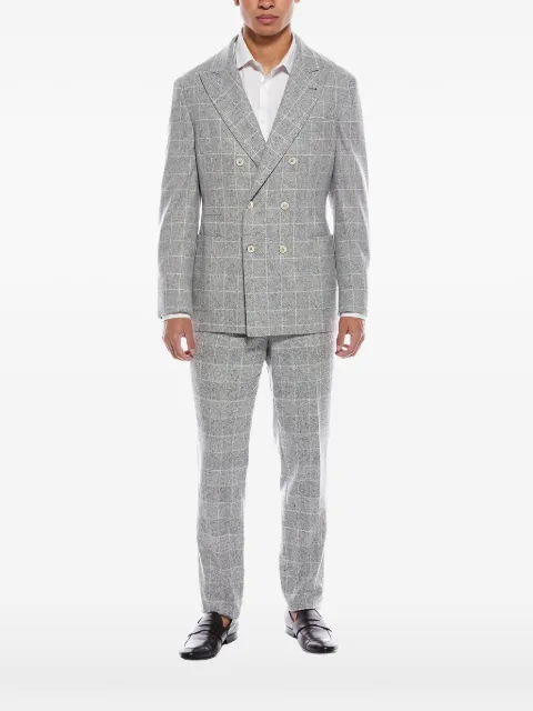 Brunello Cucinelli double-breasted checkered suit