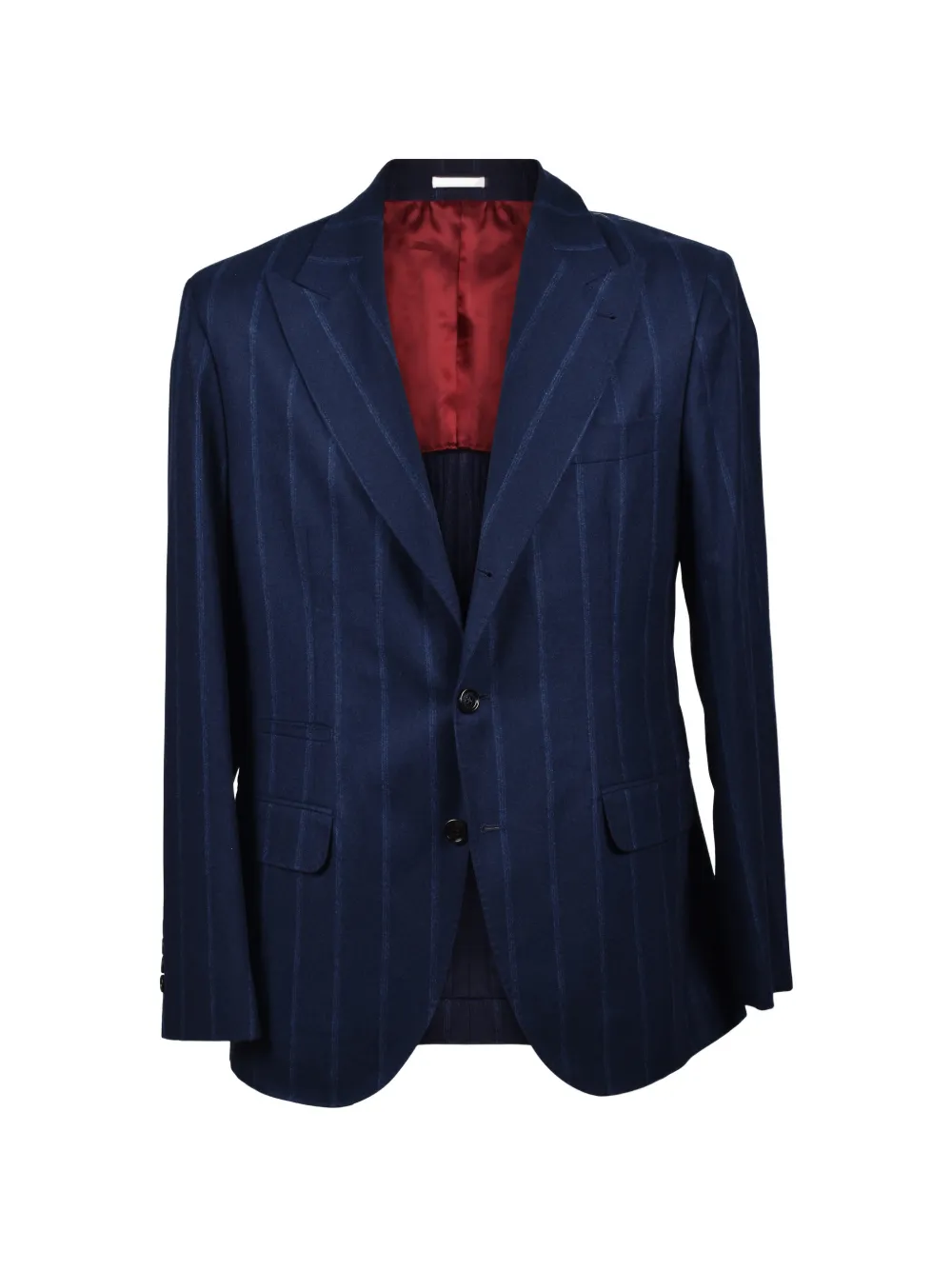 Brunello Cucinelli striped cashmere-blend blazer - Blu