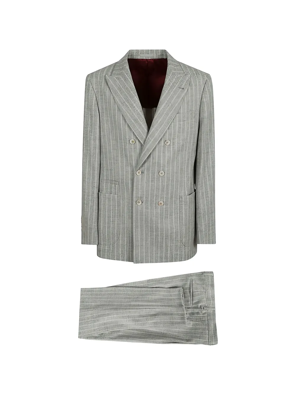 Brunello Cucinelli pinstripe double-breasted suit - Grigio