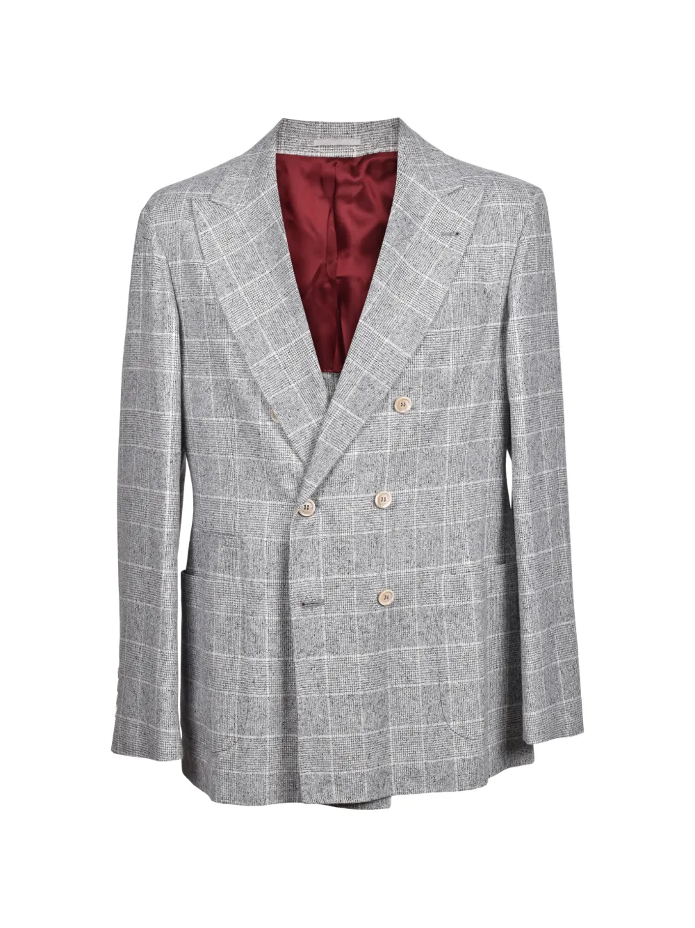 Brunello Cucinelli check double-breasted blazer - Grau