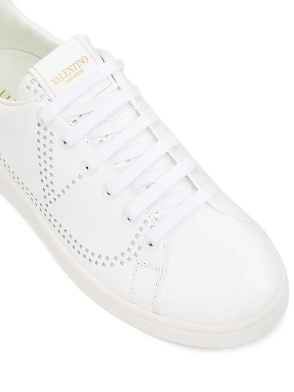 Valentino Garavani Backnet kalfsleren sneakers Wit