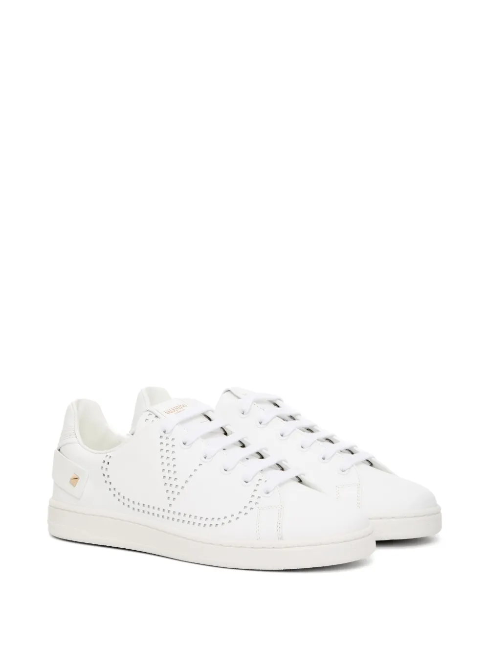 Valentino Garavani Backnet kalfsleren sneakers Wit