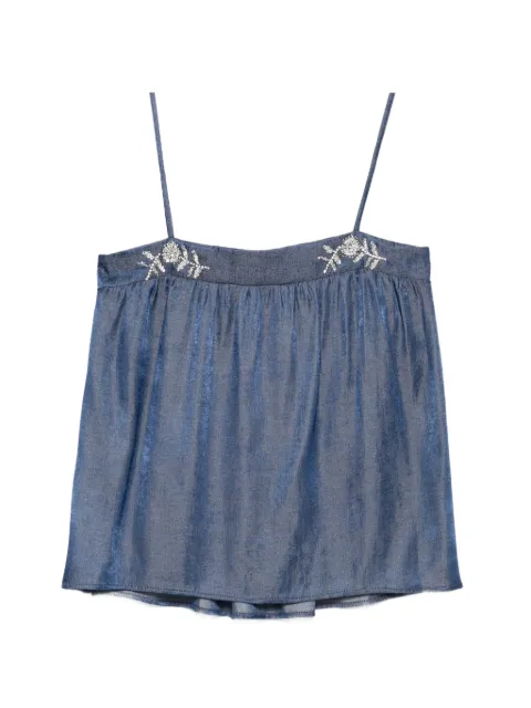 LIU JO denim top with precious stones