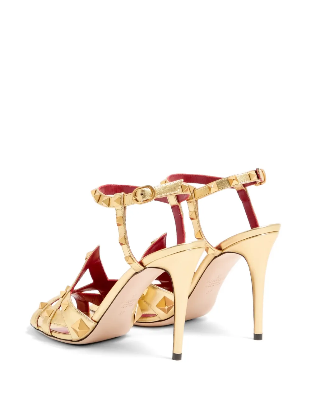 Valentino Garavani Studdy sandalen in gelamineerd nappa leer 100 mm Goud