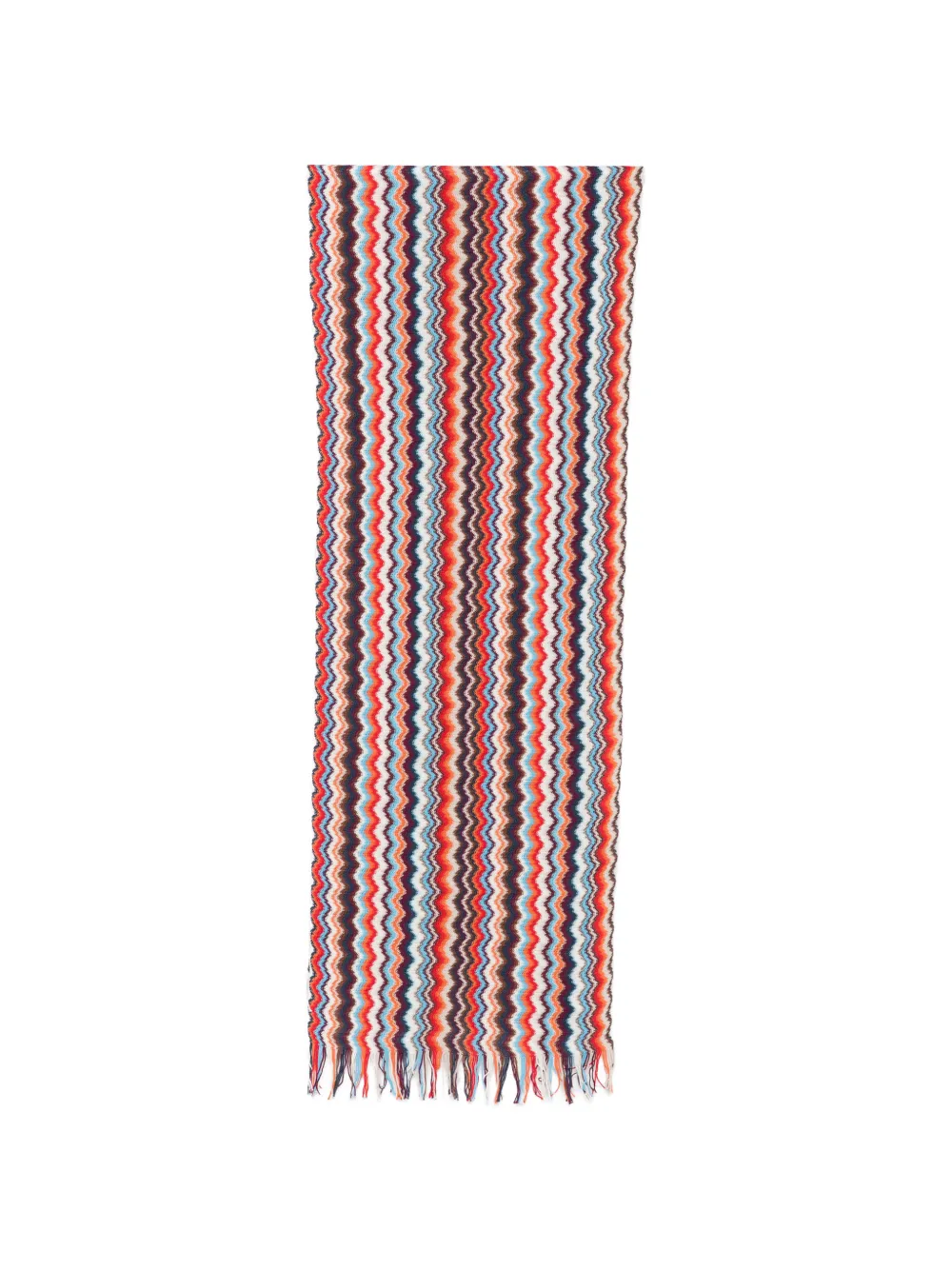 Missoni zigzag-knit fringed scarf - Arancione