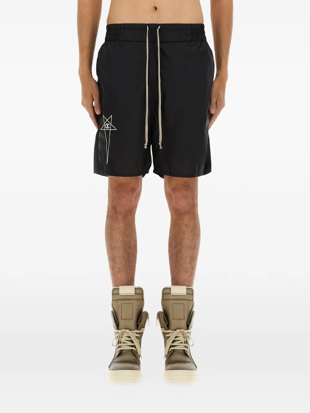 Rick Owens x Champion logo-embroidered shorts - Nero