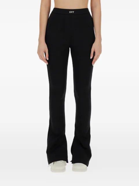 Off-White logo-print flared trousers