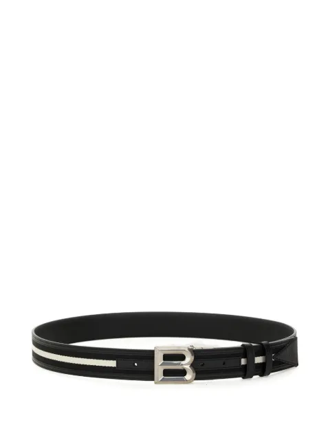 Bally B-logo striped belt