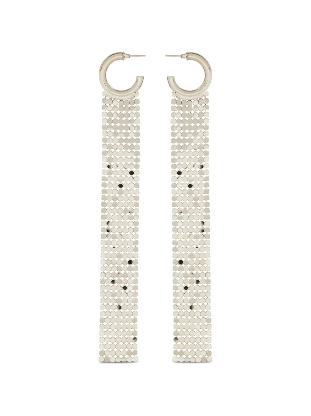 Rabanne chainmail-drop hoop earrings - Argento