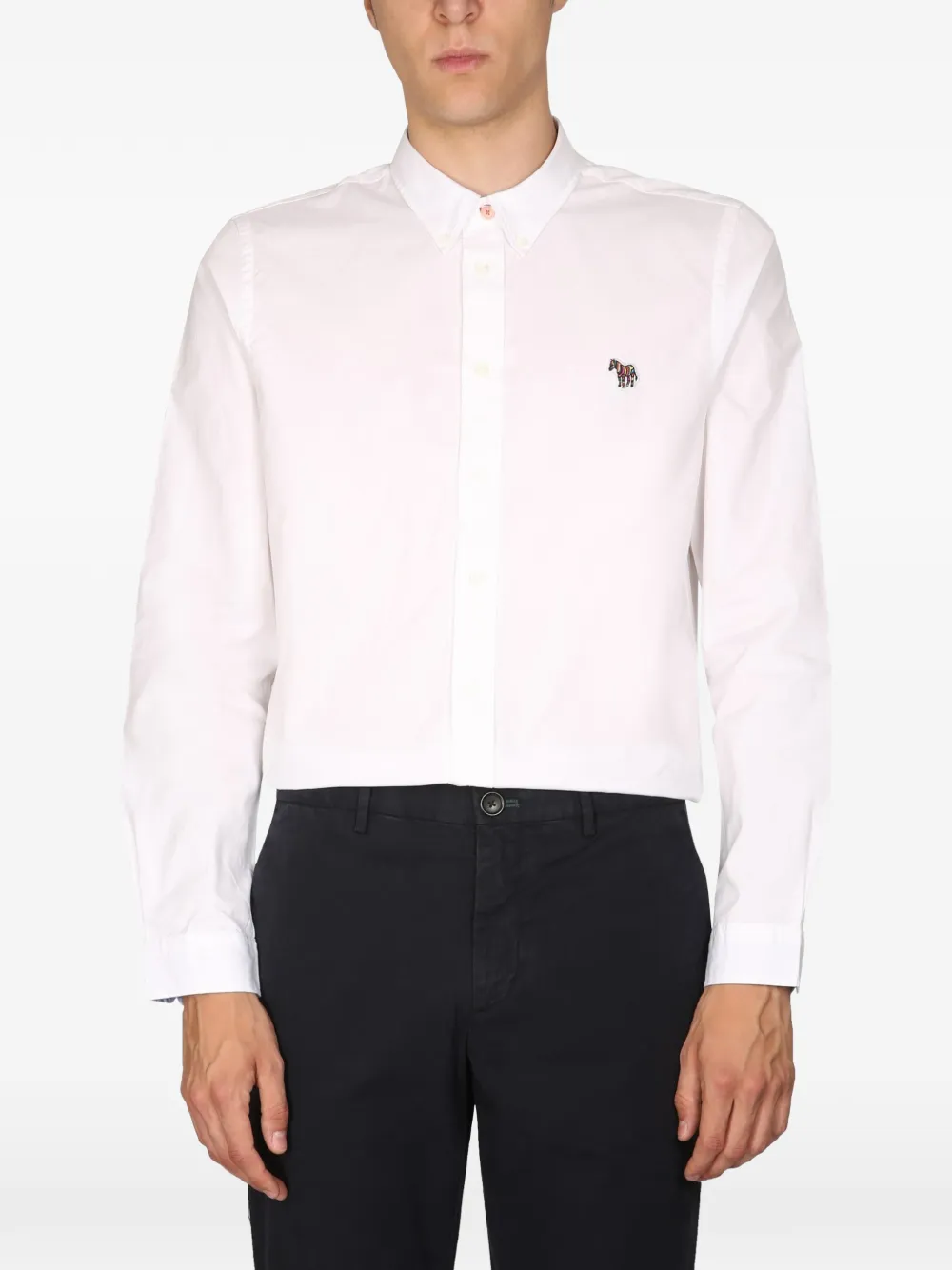 PS Paul Smith Zebra logo-patch shirt - Bianco