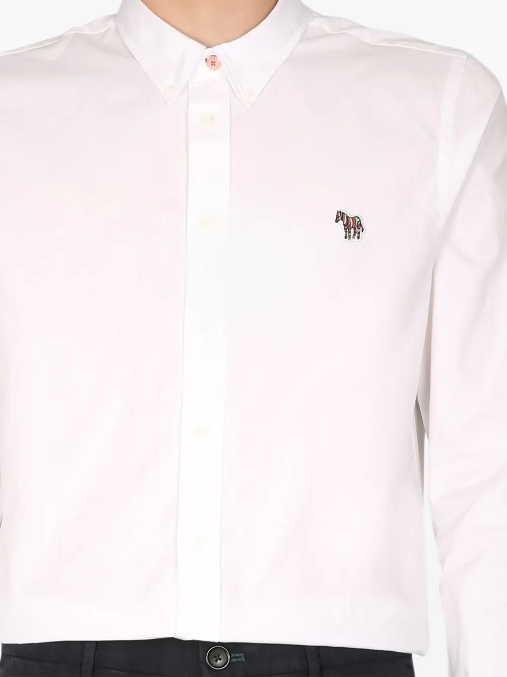 PS Paul Smith Zebra T-shirt met logo-patch Wit
