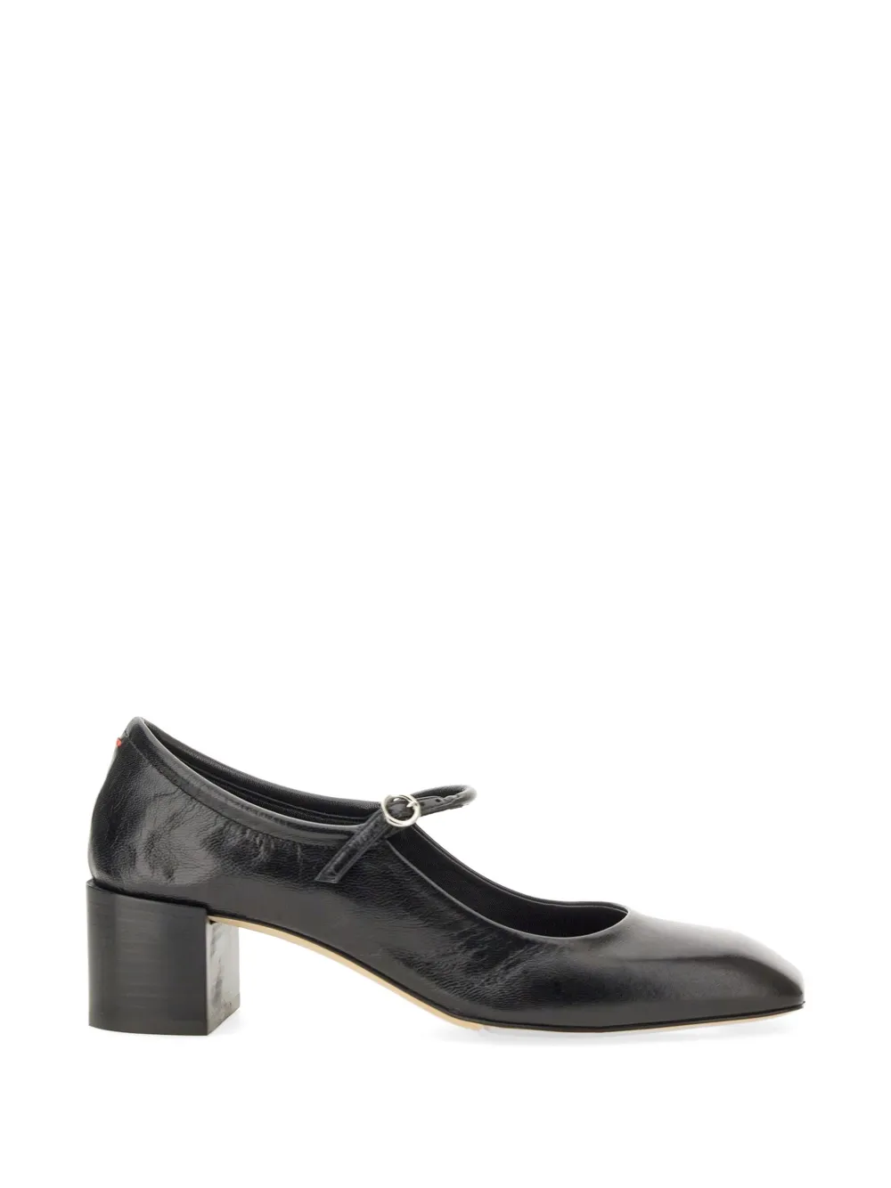 Aeyde Aline square-toe leather pumps Zwart