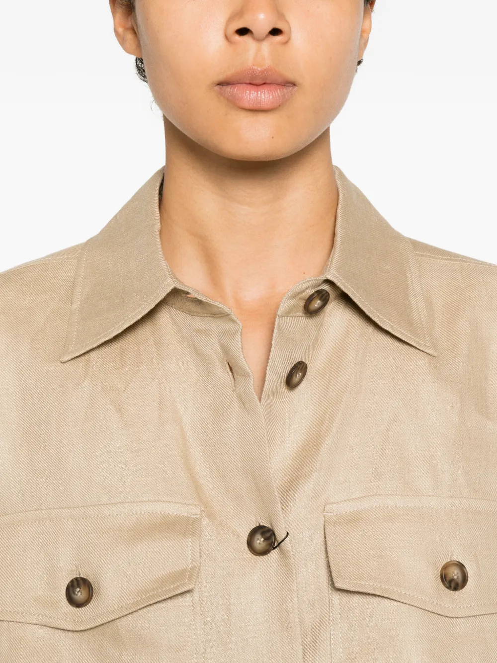 Weekend Max Mara Shirtjack met klepzak Beige