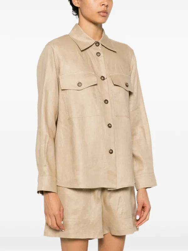 Weekend MaxMara Ｐジケット Weekend Max Mara flap-pocket Shirt Jacket | Neutrals | FARFETCH RO