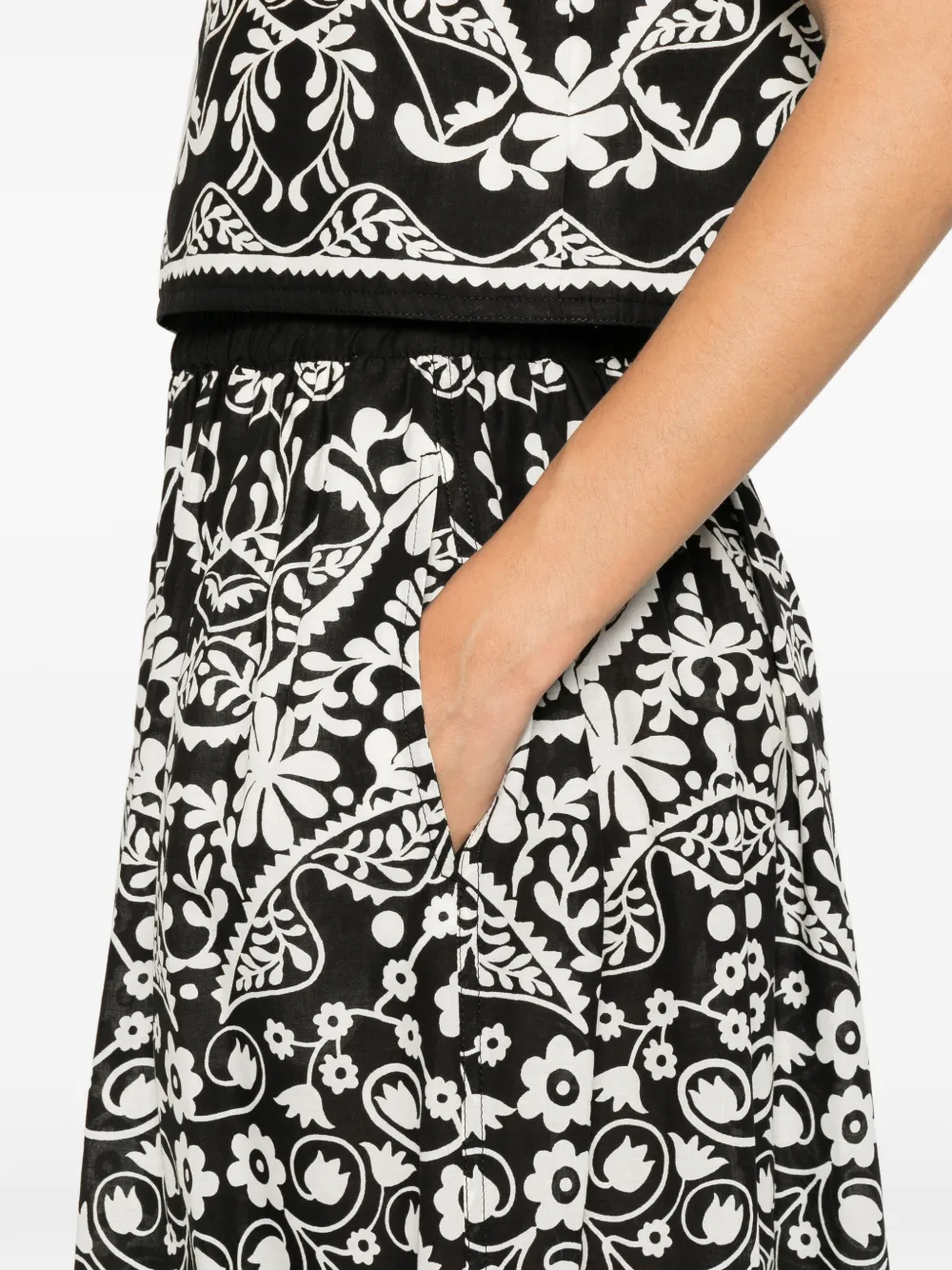 Weekend Max Mara Palanca palazzo broek met bloemenprint Zwart