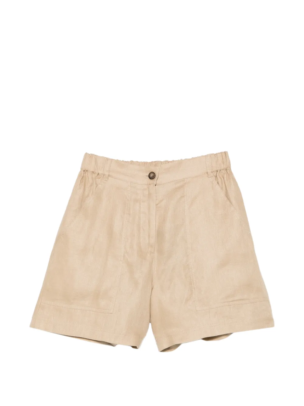 Weekend Max Mara elasticated patch-pocket shorts - Toni neutri