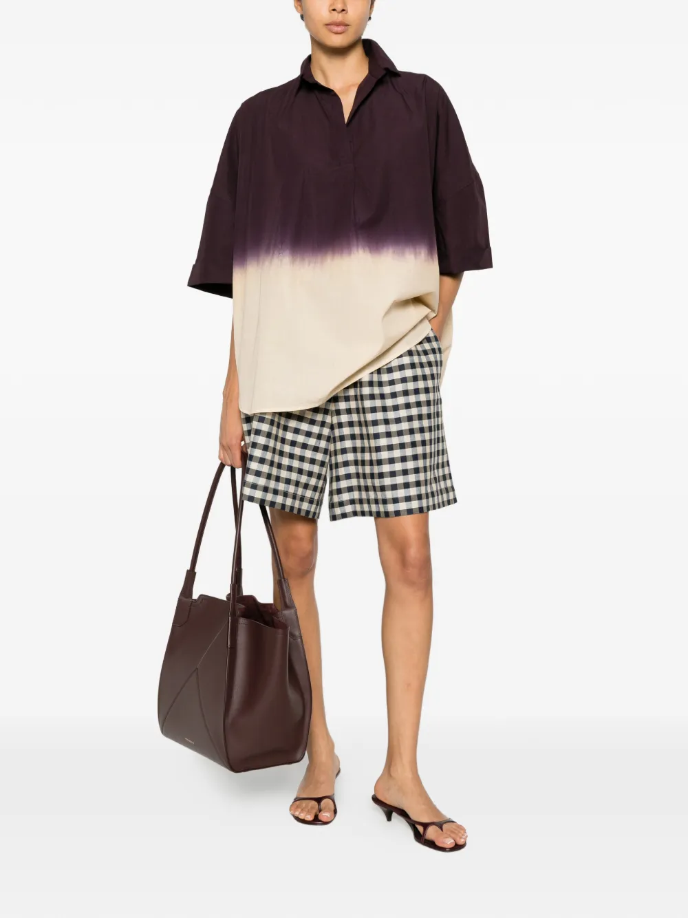 Weekend Max Mara Shorts met gingham ruit en trekkoord Blauw