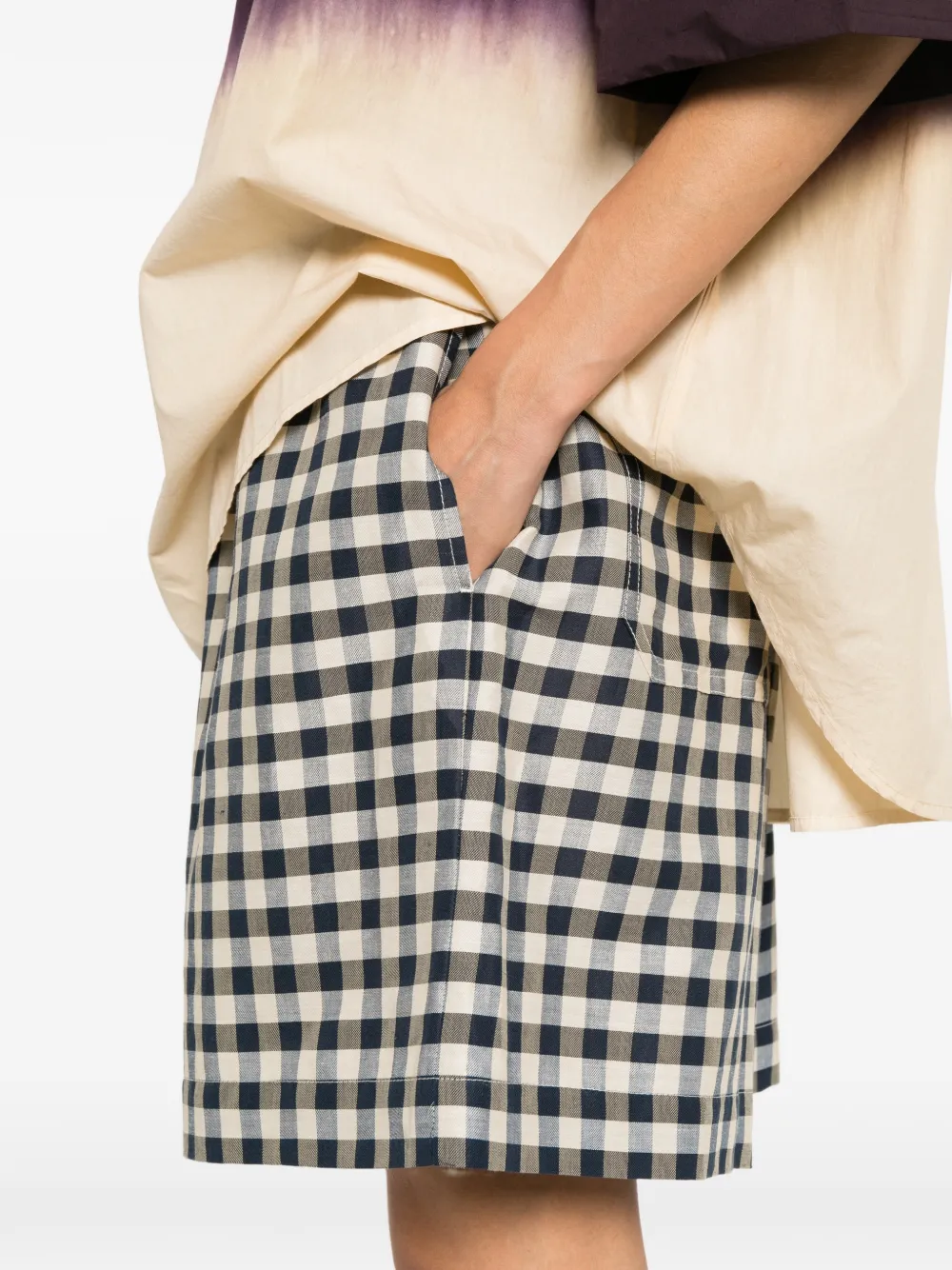 Weekend Max Mara Shorts met gingham ruit en trekkoord Blauw