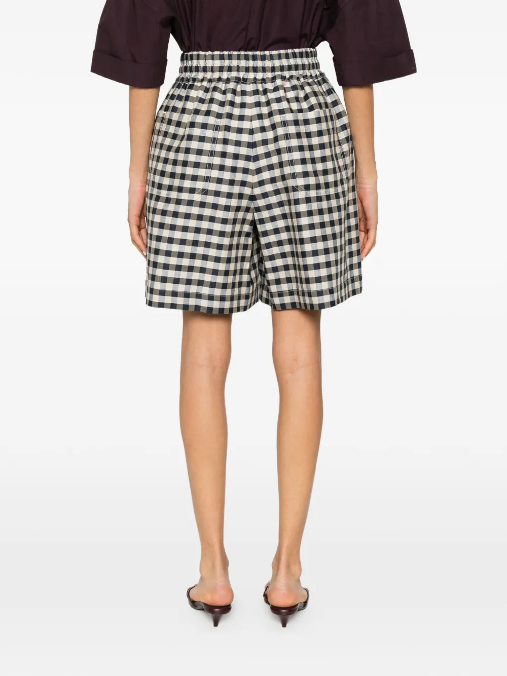 Weekend Max Mara Shorts met gingham ruit en trekkoord Blauw