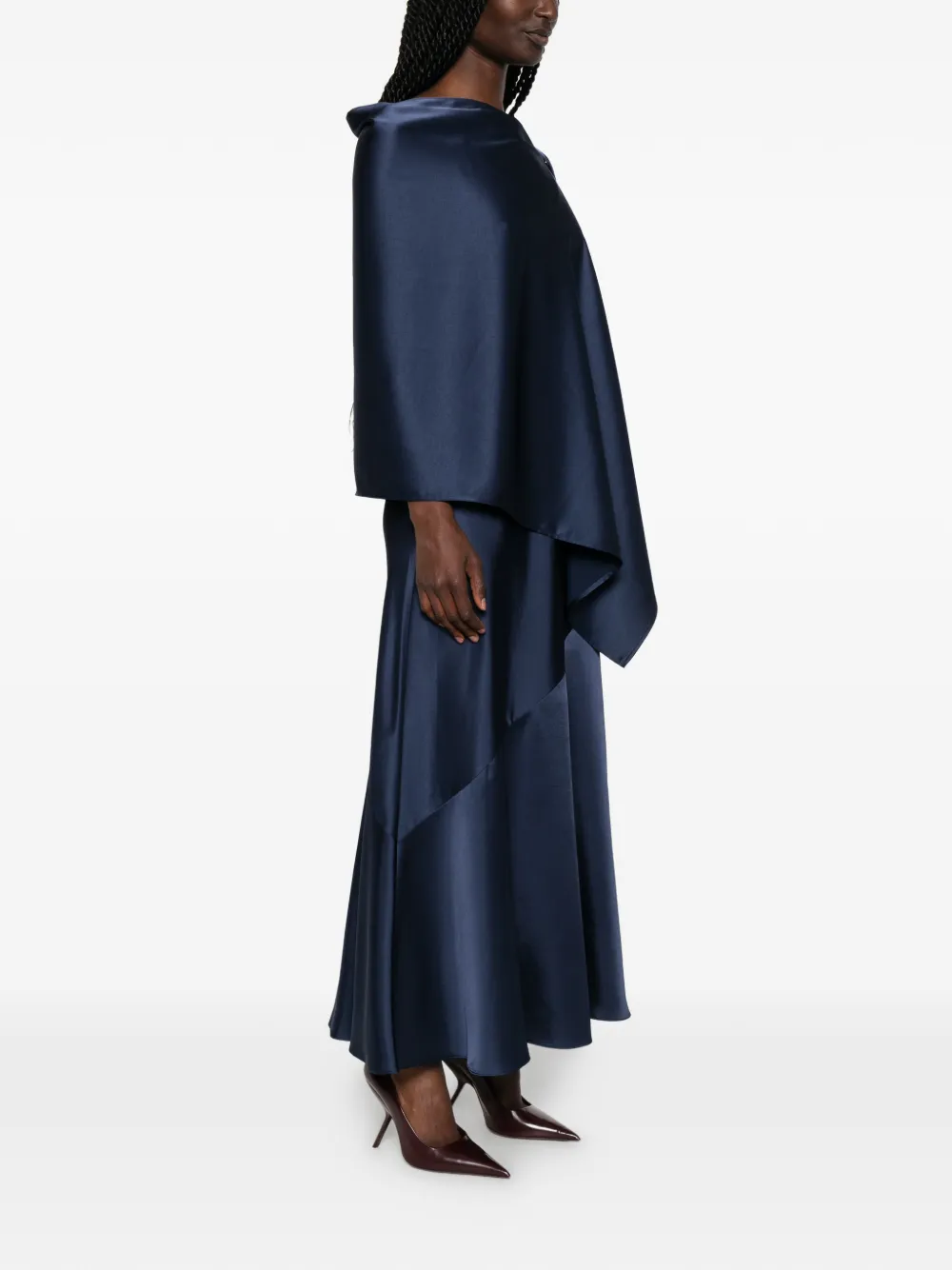  Weekend Max Mara Vestido Calante Asimétrico Drapeado - Azul 